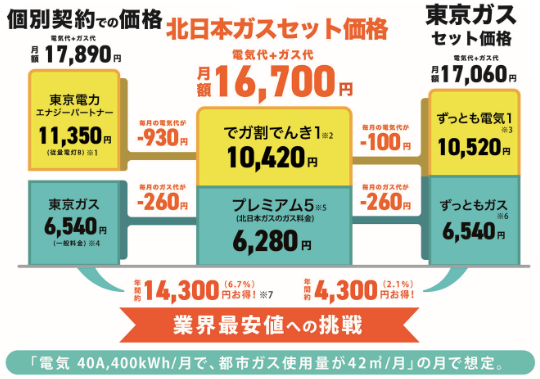 業界最安値への挑戦。北日本ガス デガ割でんき